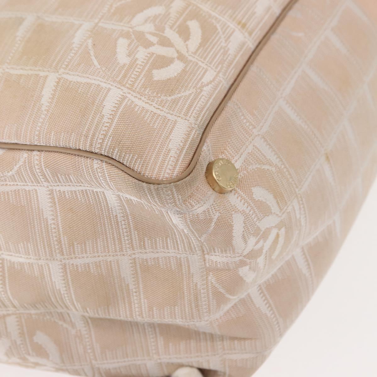 CHANEL New Travel Line Tote Bag Nylon Pink gold CC Auth BA7492