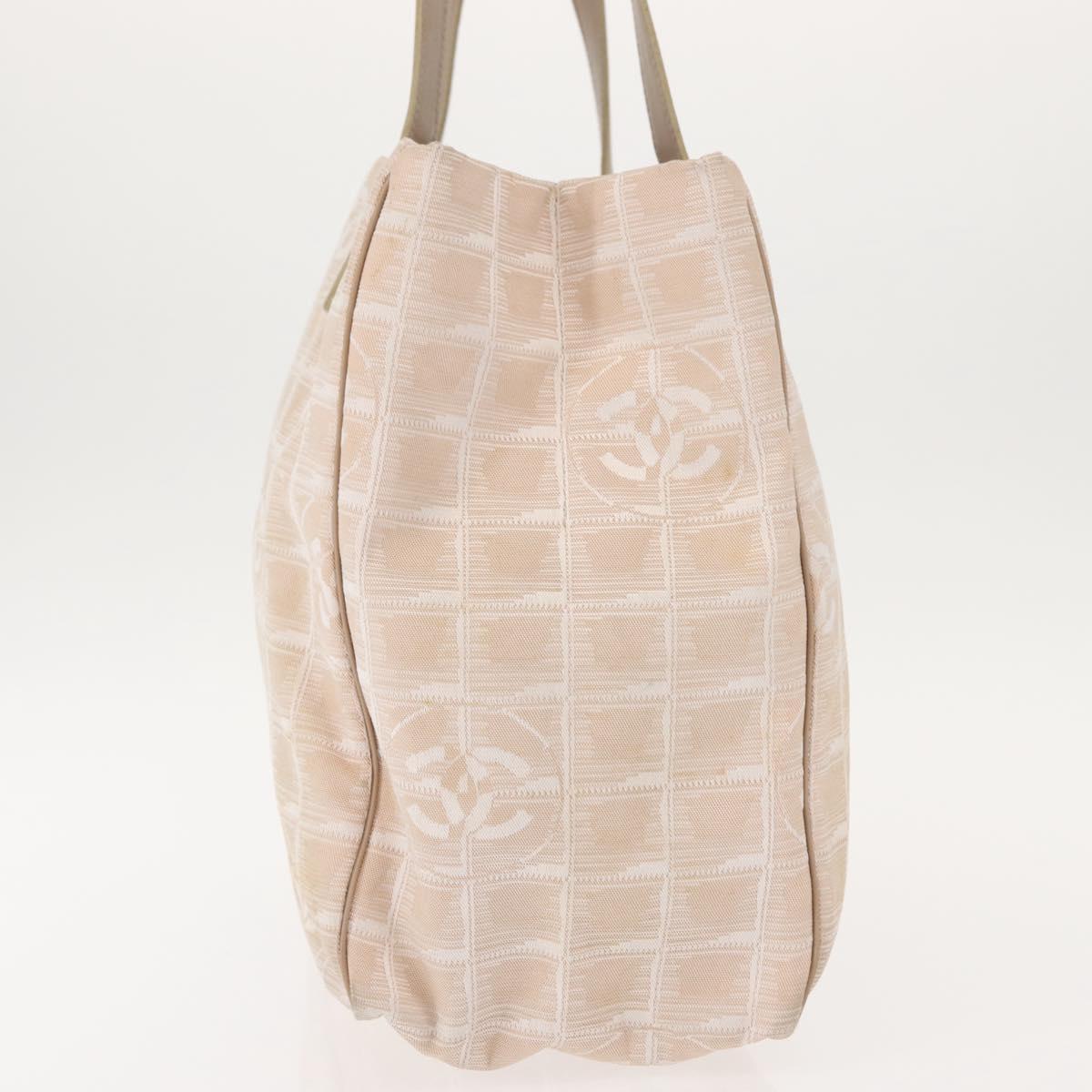 CHANEL New Travel Line Tote Bag Nylon Pink gold CC Auth BA7492