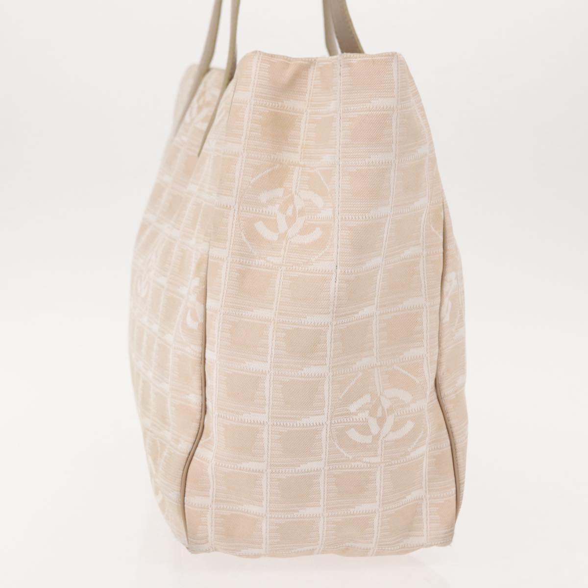 CHANEL New Travel Line Tote Bag Nylon Pink gold CC Auth BA7492