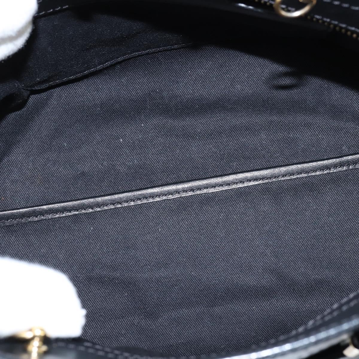 Chloe Little Alice Hand Bag Leather 2way White Gold Auth BA7495