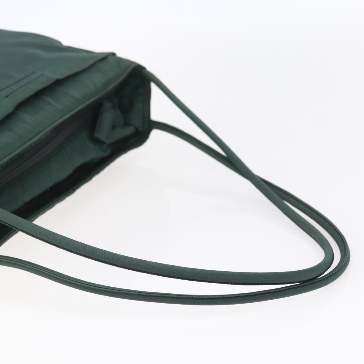PRADA Tote Bag Nylon Green Silver Auth BA7499