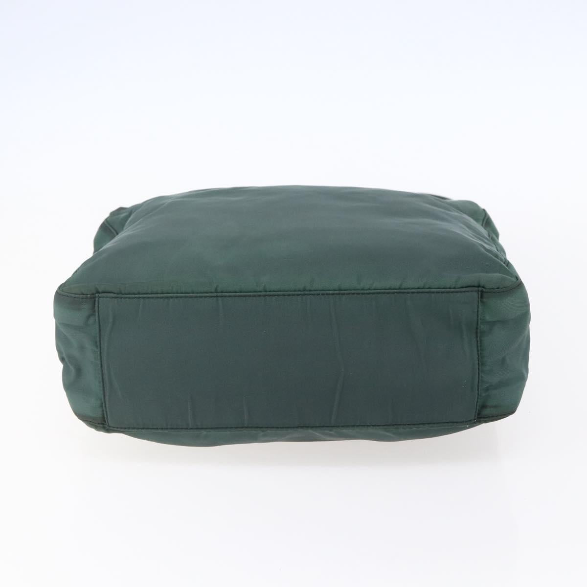 PRADA Tote Bag Nylon Green Silver Auth BA7499