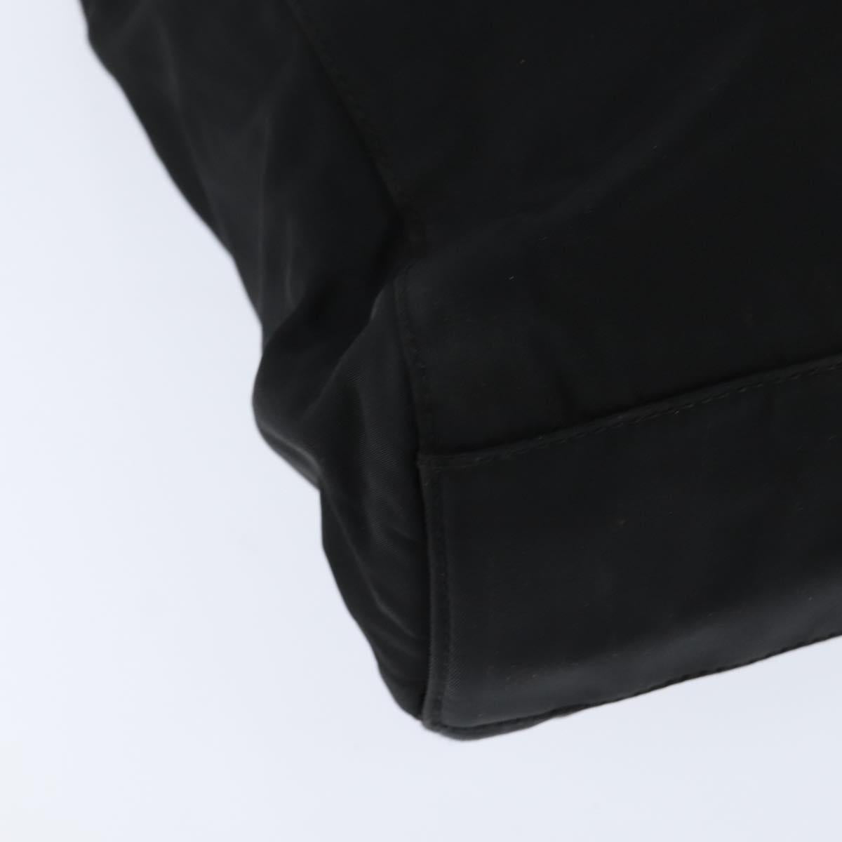 PRADA Hand Bag Nylon Black Silver Auth BA7500