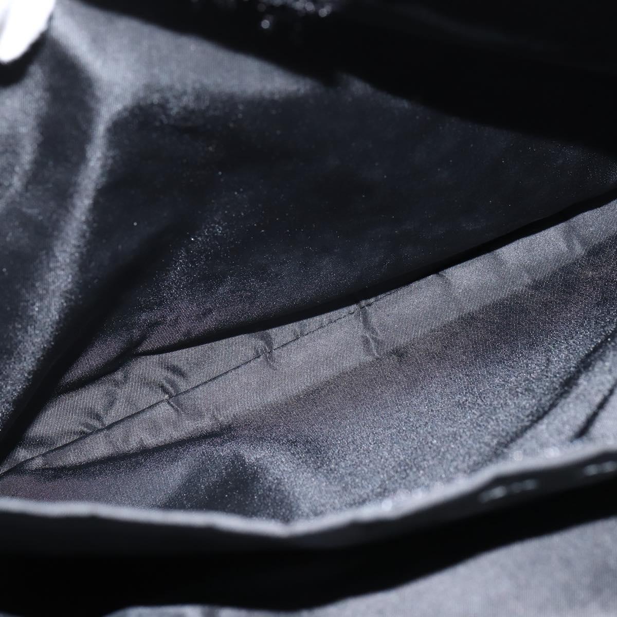PRADA Hand Bag Nylon Black Silver Auth BA7500