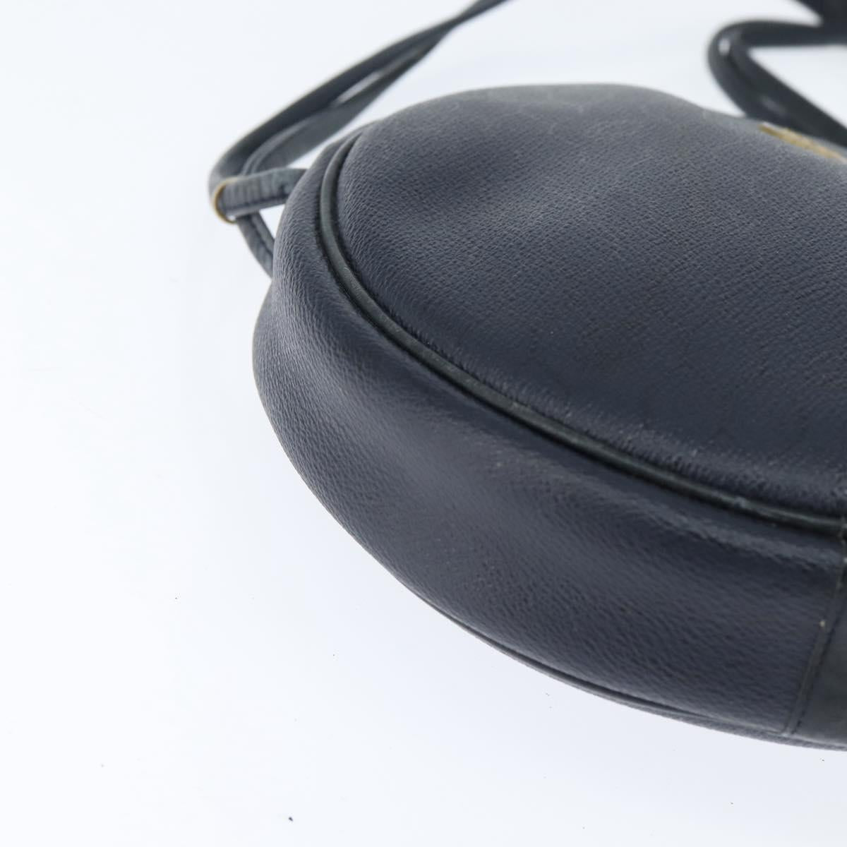 Christian Dior Honeycomb Canvas Shoulder Bag PVC Navy gold Auth BA7511