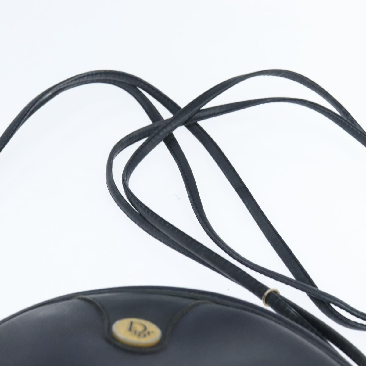 Christian Dior Honeycomb Canvas Shoulder Bag PVC Navy gold Auth BA7511