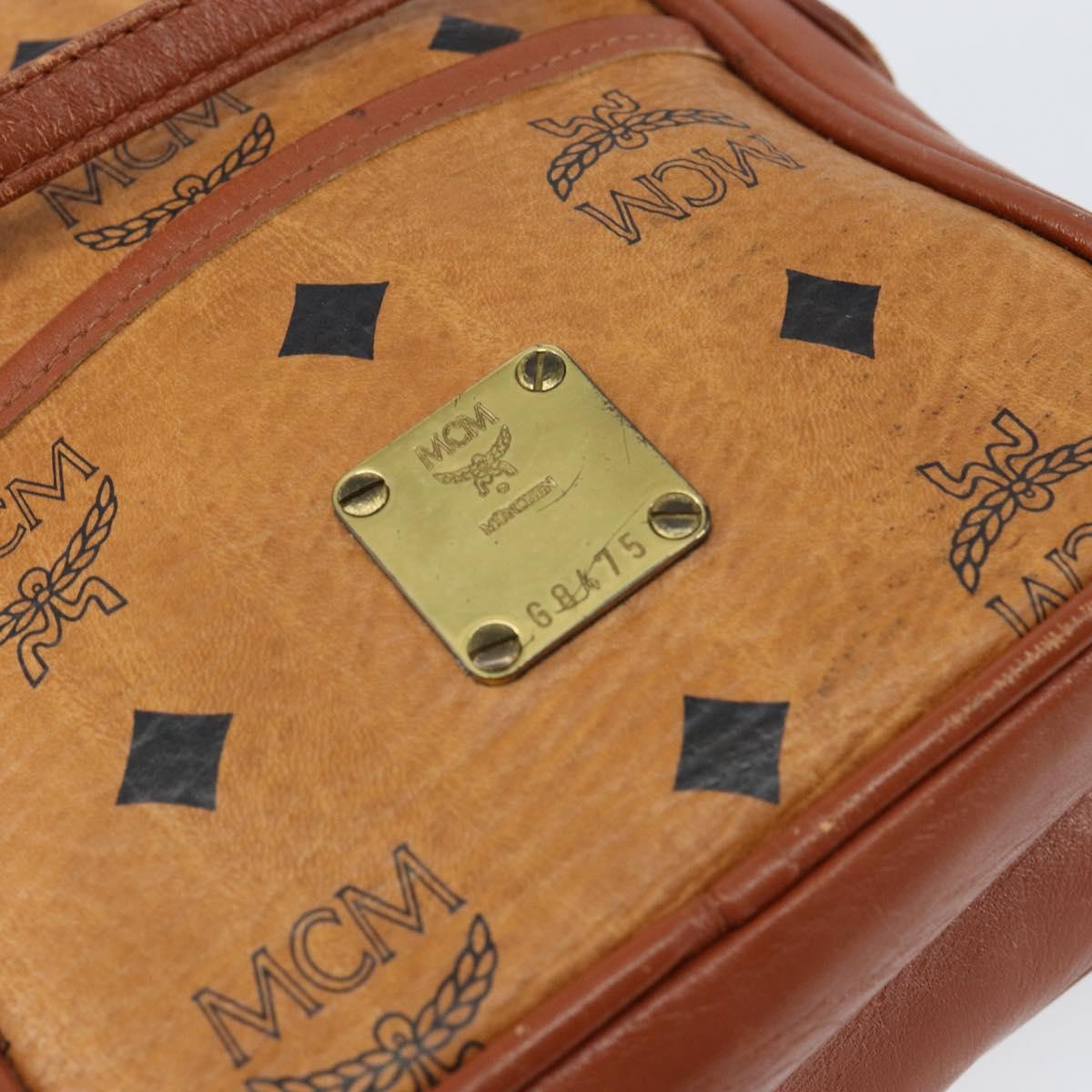 MCM Logogram Vicetos Shoulder Bag PVC Leather Brown Gold Auth BA7515