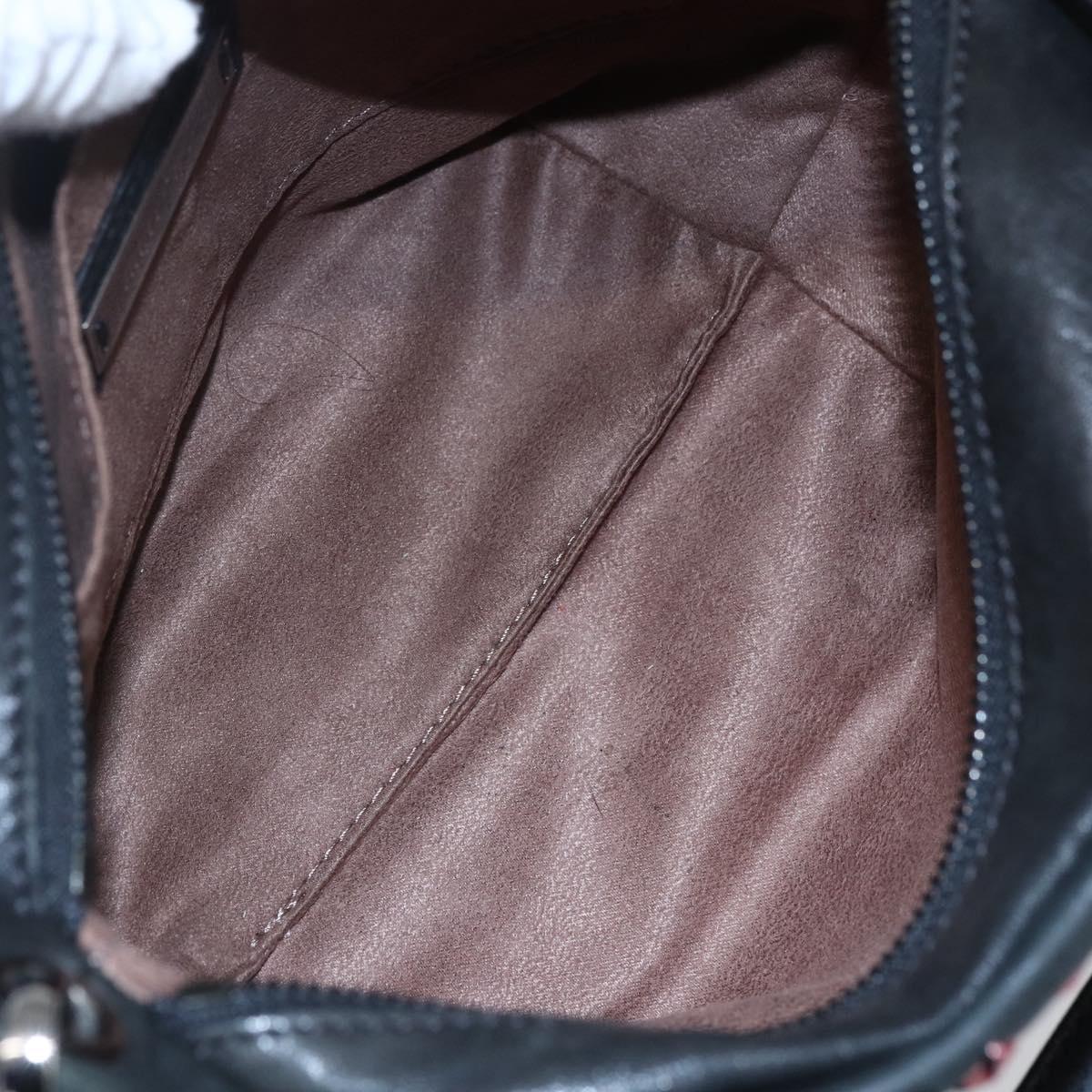 Jimmy Choo Studs Hand Bag Leather 2way Black Silver Auth BA7517