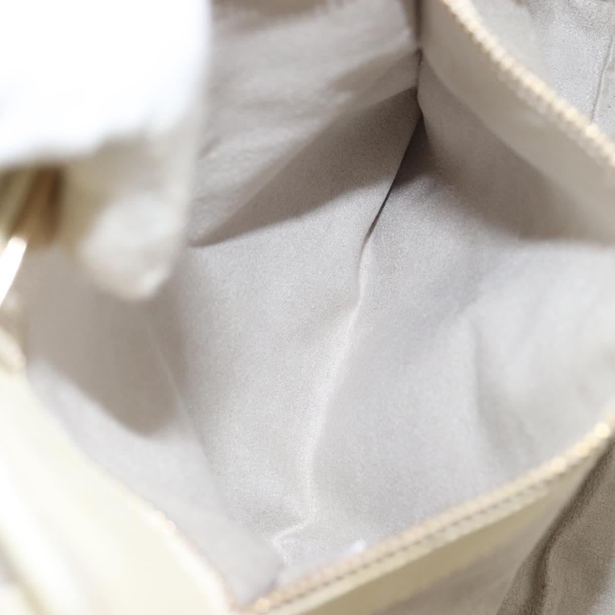 Jimmy Choo Studs Tote Bag Leather White Gold Auth BA7518