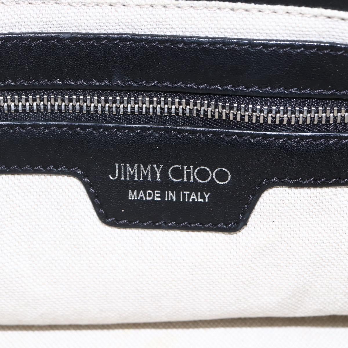 Jimmy Choo Studs Tote Bag Leather Black Silver Auth BA7519