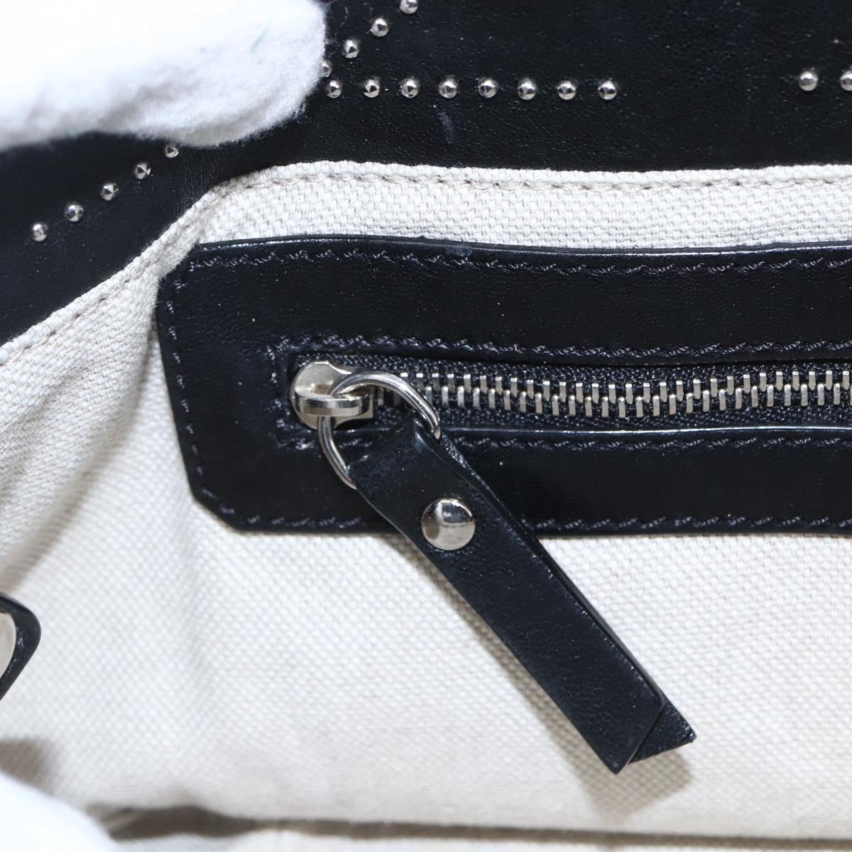 Jimmy Choo Studs Tote Bag Leather Black Silver Auth BA7519