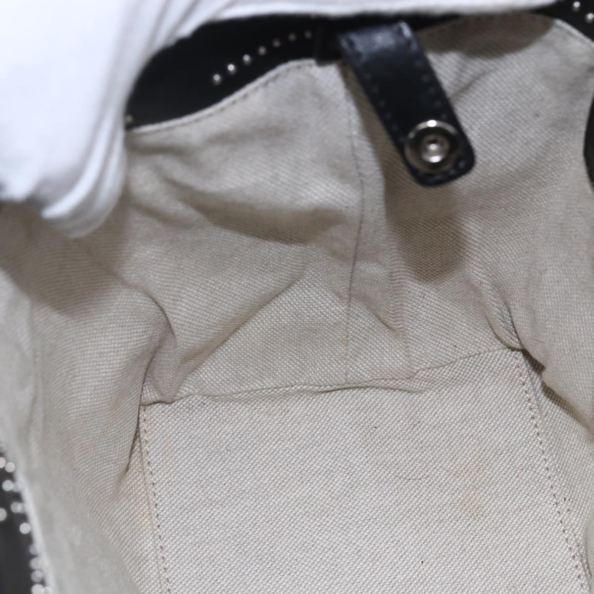 Jimmy Choo Studs Tote Bag Leather Black Silver Auth BA7519