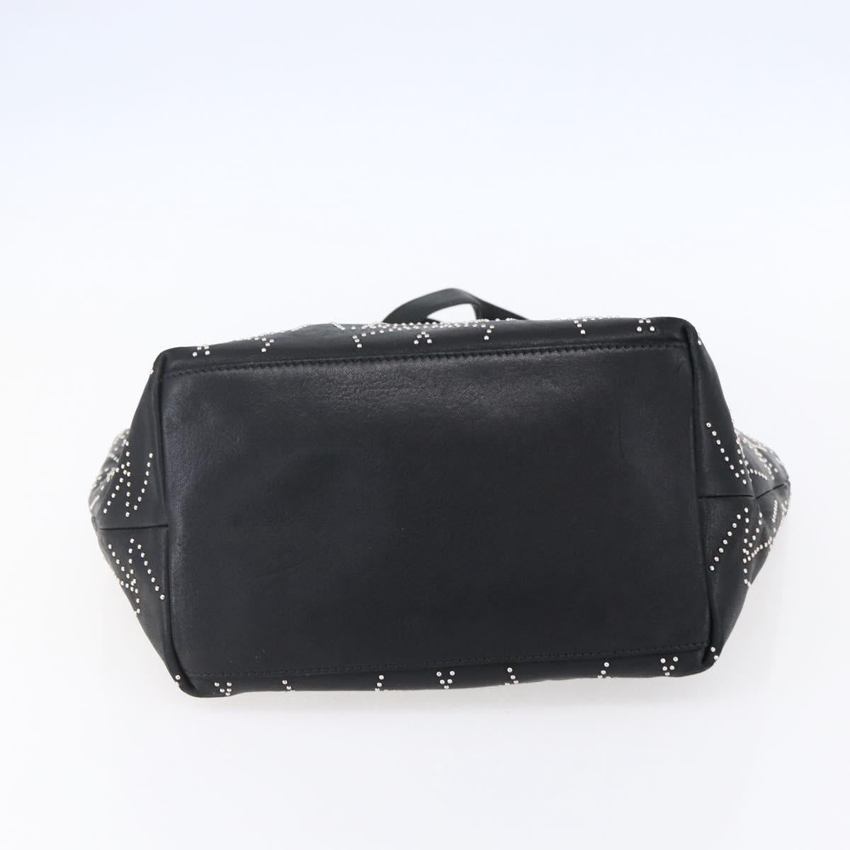 Jimmy Choo Studs Tote Bag Leather Black Silver Auth BA7519