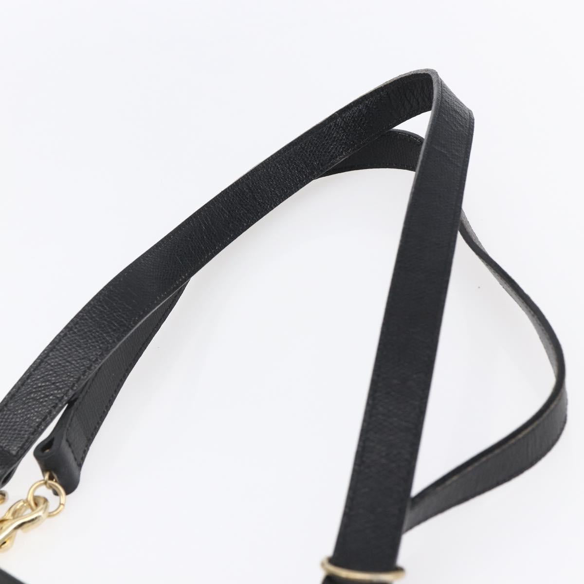 Gianni Versace Shoulder Bag Leather Black Gold Auth BA7521