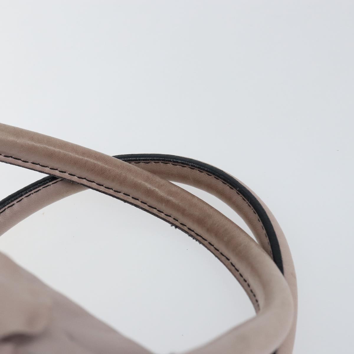 VALENTINO Hand Bag Leather Purple Silver Auth BA7522