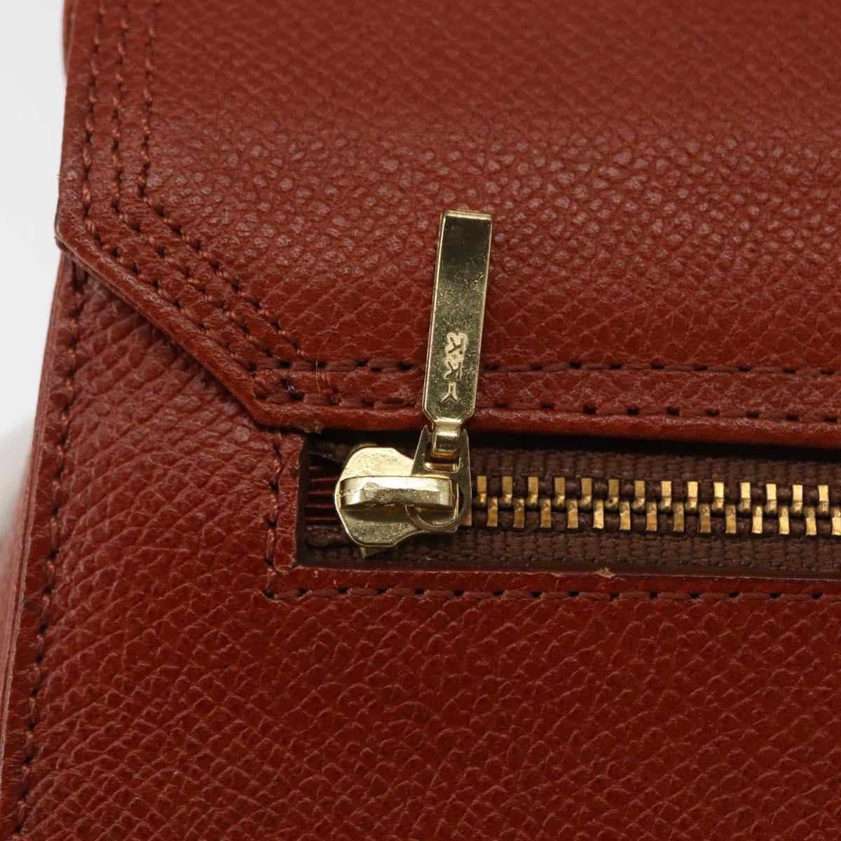 VALENTINO Hand Bag Leather 2way Brown Gold Auth BA7523