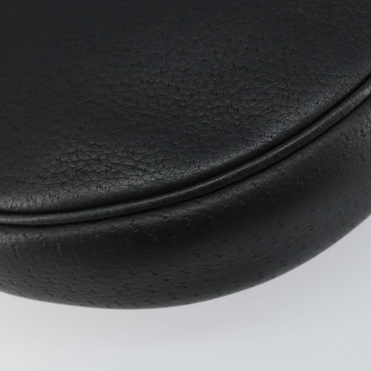 Salvatore Ferragamo Gancini Shoulder Bag Leather Black Gold Auth BA7529