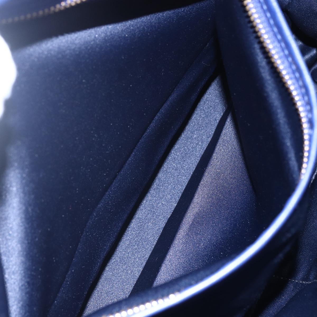 Salvatore Ferragamo Vala Chain Tote Bag Leather Blue Gold Auth BA7531