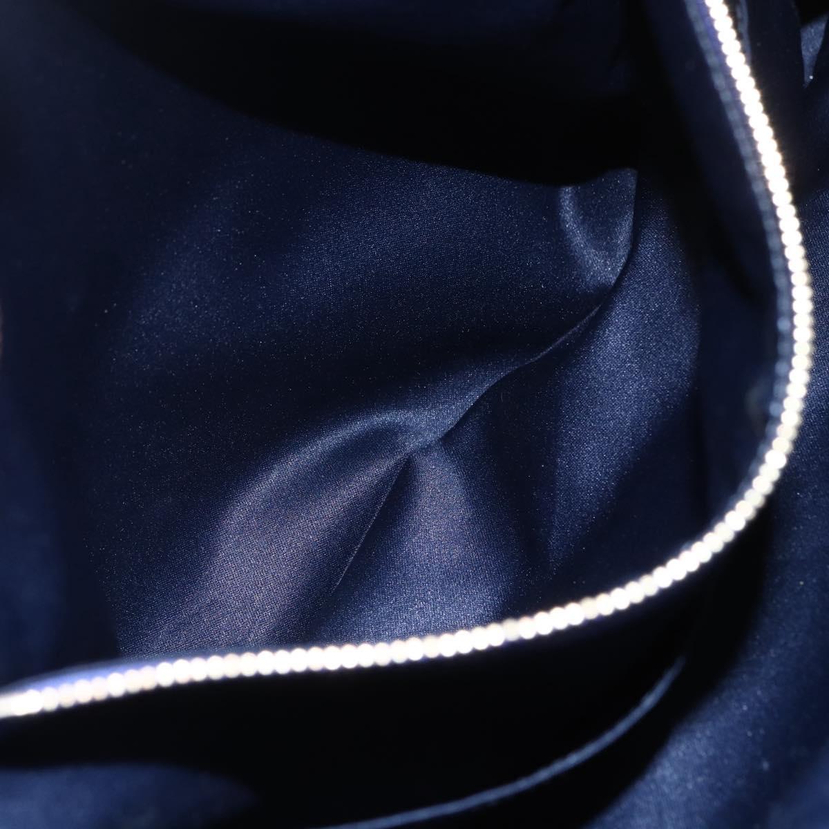 Salvatore Ferragamo Vala Chain Tote Bag Leather Blue Gold Auth BA7531