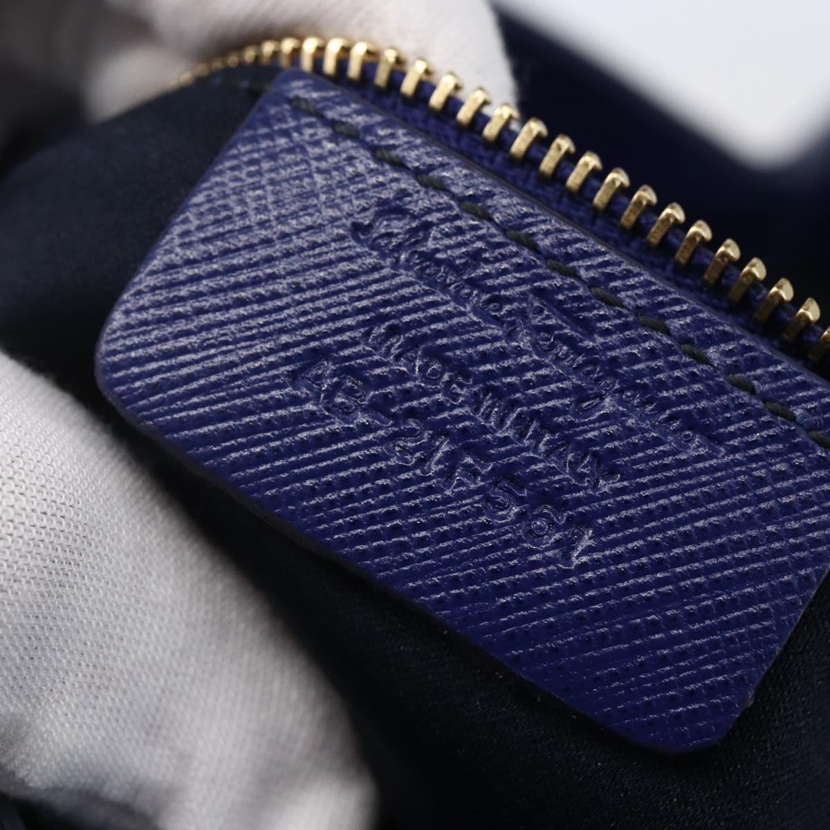 Salvatore Ferragamo Vala Chain Tote Bag Leather Blue Gold Auth BA7531