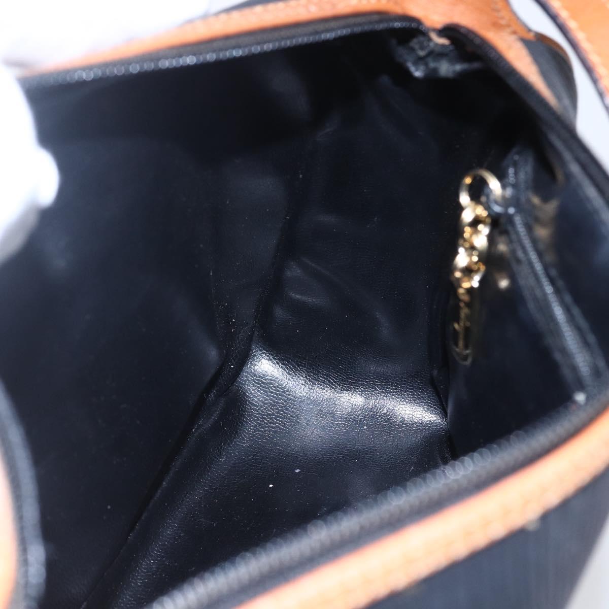 Salvatore Ferragamo Shoulder Bag Leather PVC Black Gold Auth BA7532