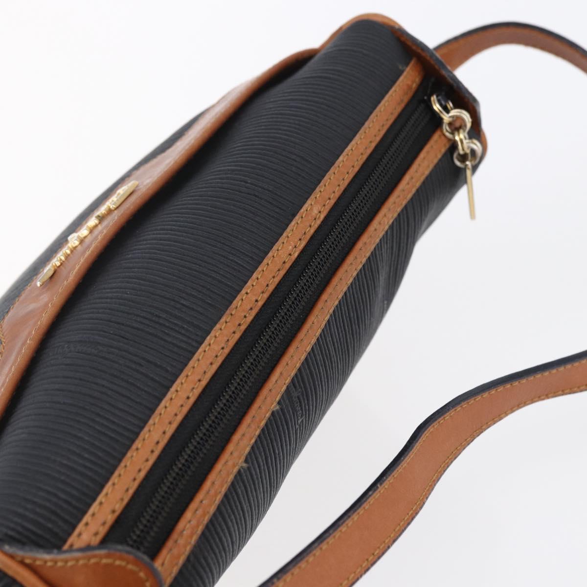 Salvatore Ferragamo Shoulder Bag Leather PVC Black Gold Auth BA7532