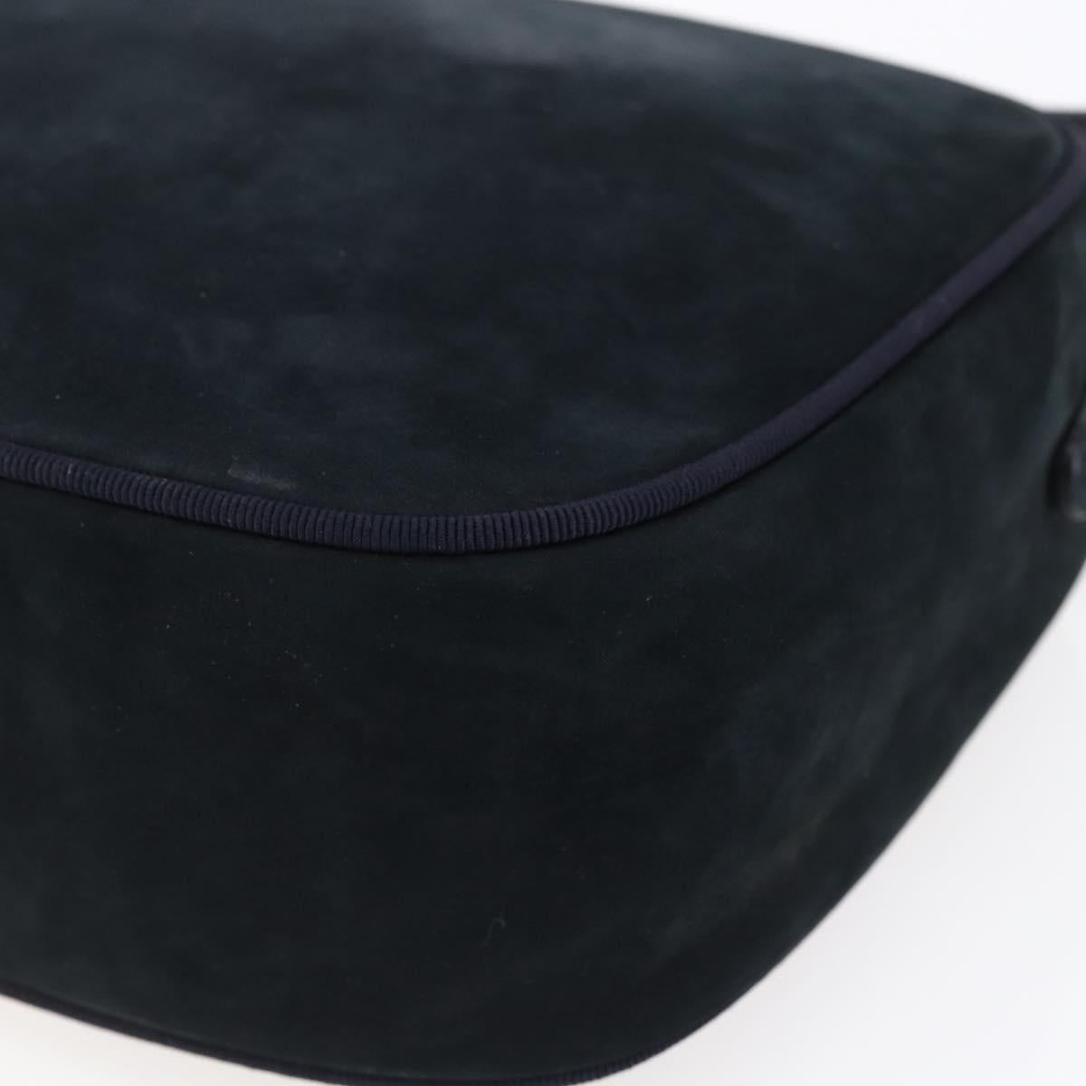 Salvatore Ferragamo Vala Shoulder Bag Leather Navy Gold Auth BA7533