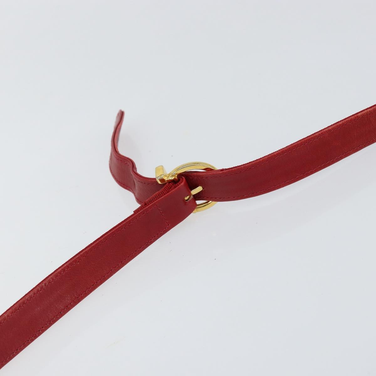 Salvatore Ferragamo Vala Shoulder Bag Leather Red Gold Auth BA7536