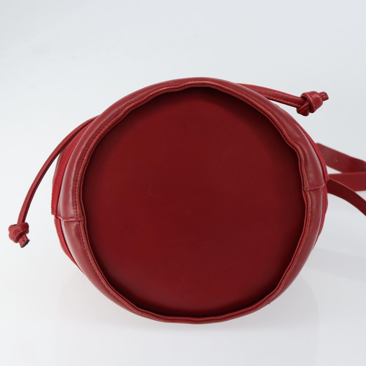 Salvatore Ferragamo Vala Shoulder Bag Leather Red Gold Auth BA7536