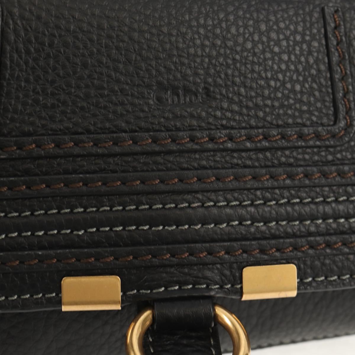 Chloe Mercy Waist Bag Leather Black Gold Auth BA7541