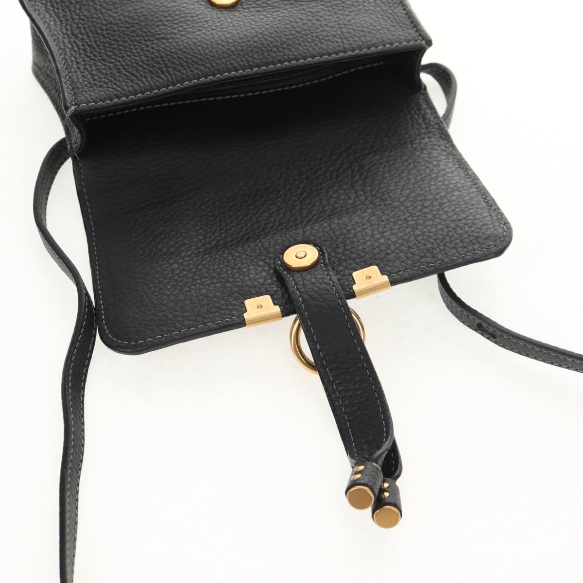 Chloe Mercy Waist Bag Leather Black Gold Auth BA7541