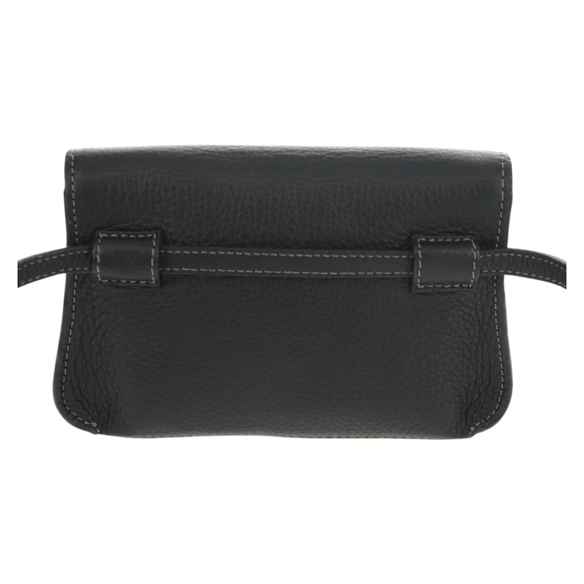 Chloe Mercy Waist Bag Leather Black Gold Auth BA7541