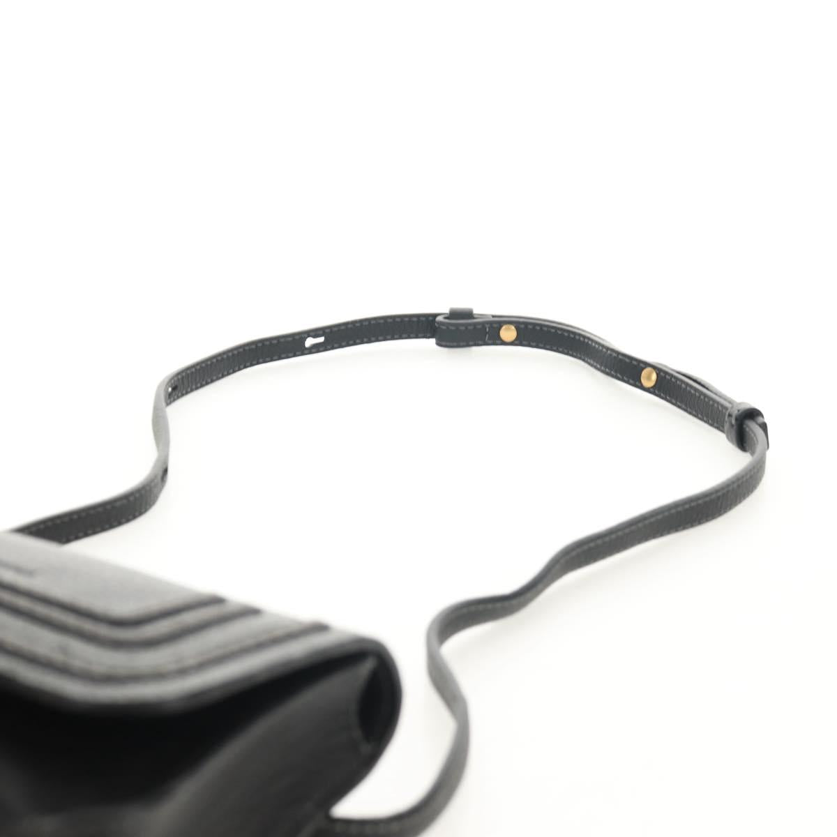 Chloe Mercy Waist Bag Leather Black Gold Auth BA7541