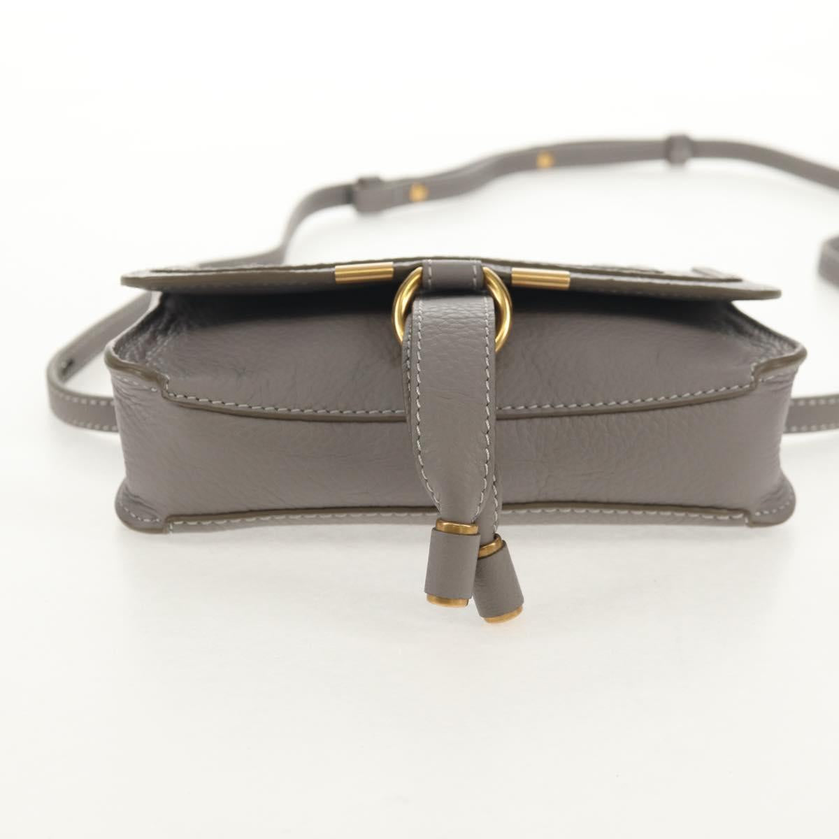 Chloe Mercy Waist Bag Leather Gray Gold Auth BA7542