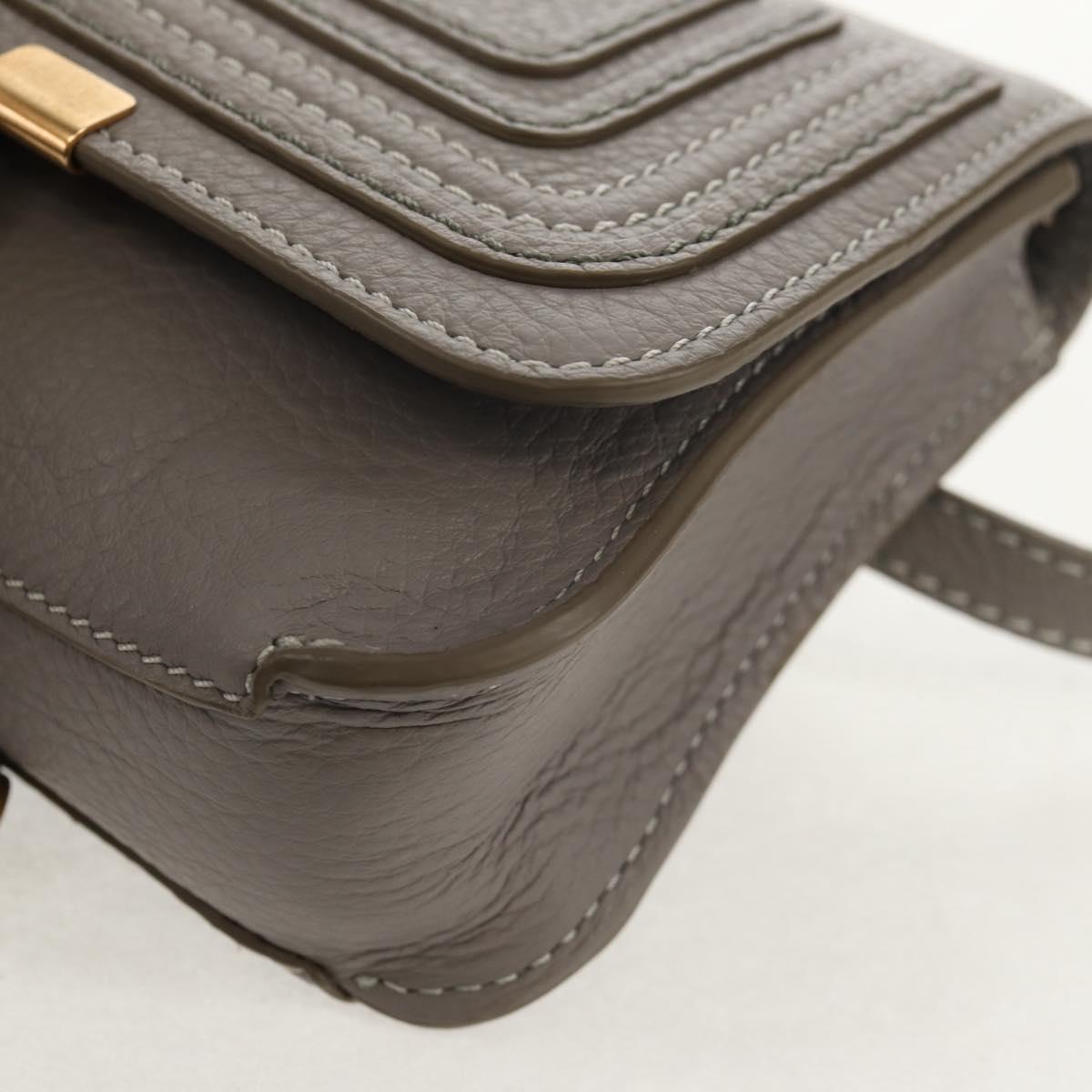 Chloe Mercy Waist Bag Leather Gray Gold Auth BA7542