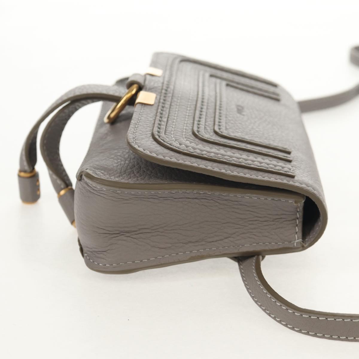 Chloe Mercy Waist Bag Leather Gray Gold Auth BA7542