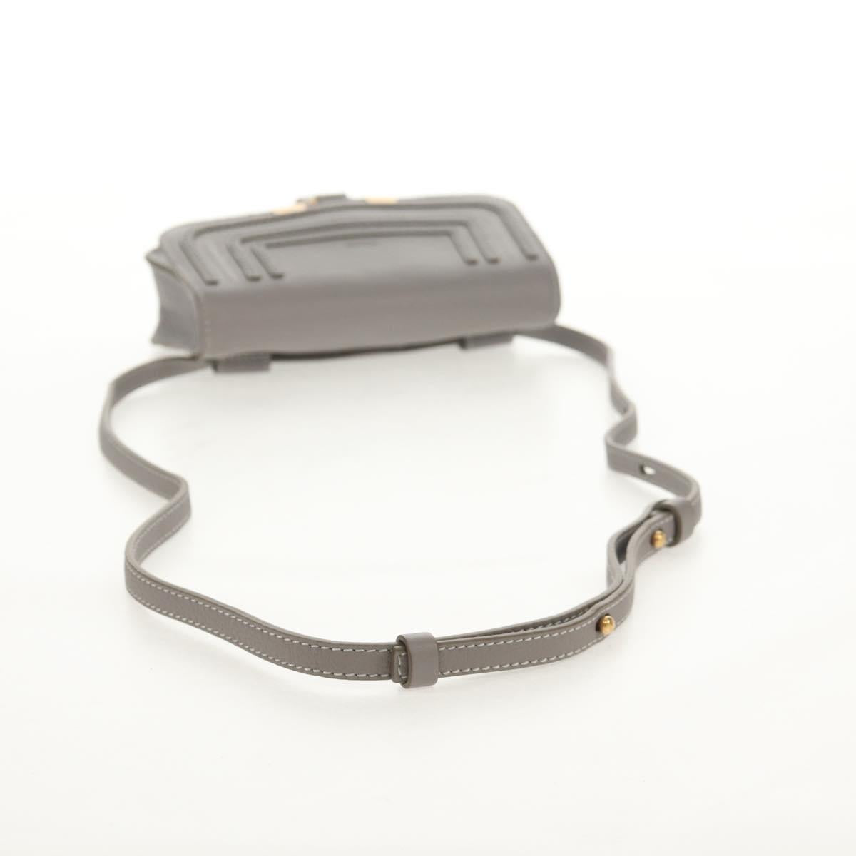 Chloe Mercy Waist Bag Leather Gray Gold Auth BA7542