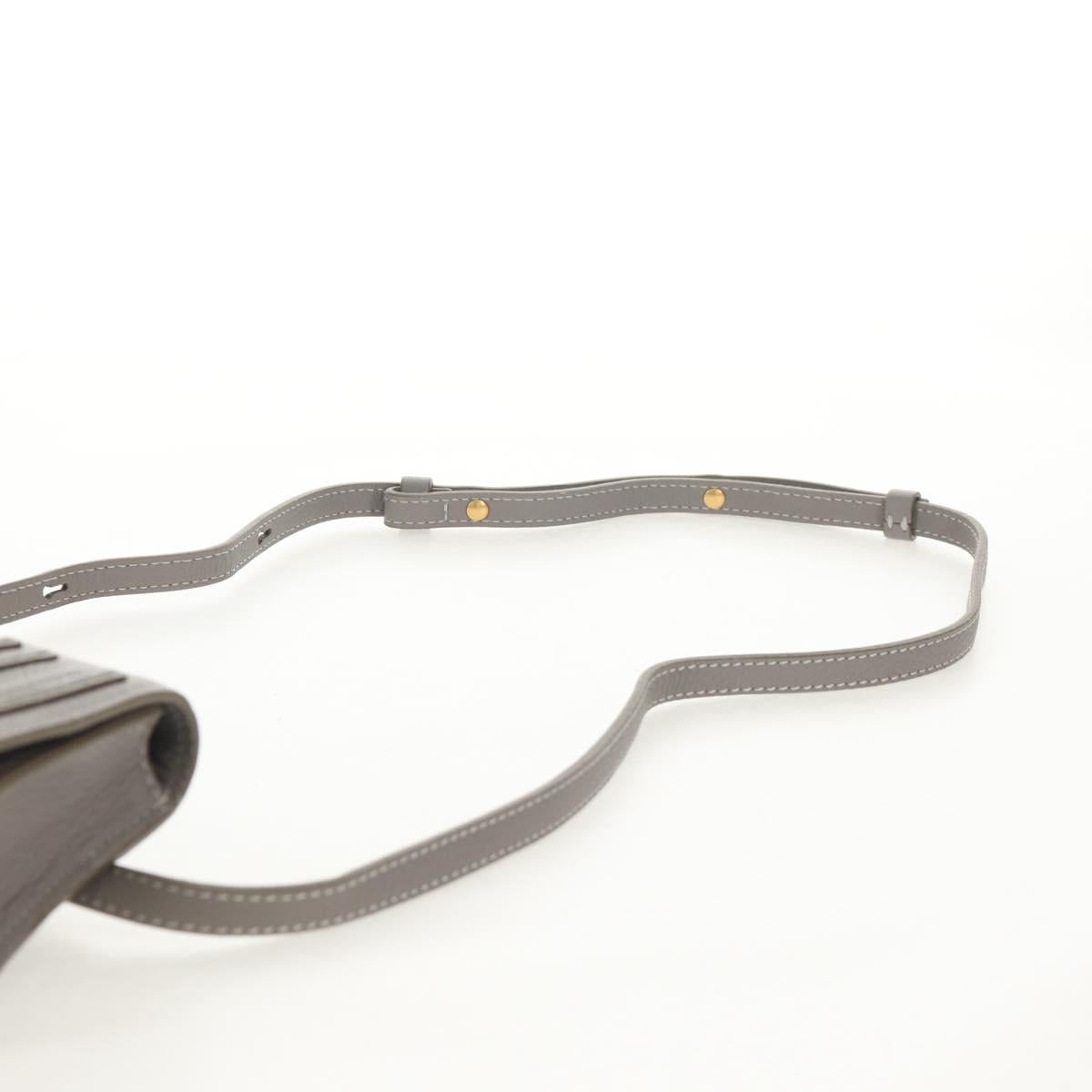 Chloe Mercy Waist Bag Leather Gray Gold Auth BA7542