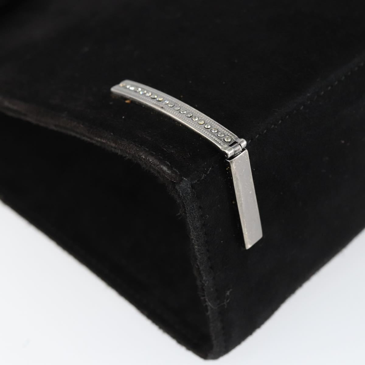 Salvatore Ferragamo Hand Bag Suede Black Silver Auth BA7548