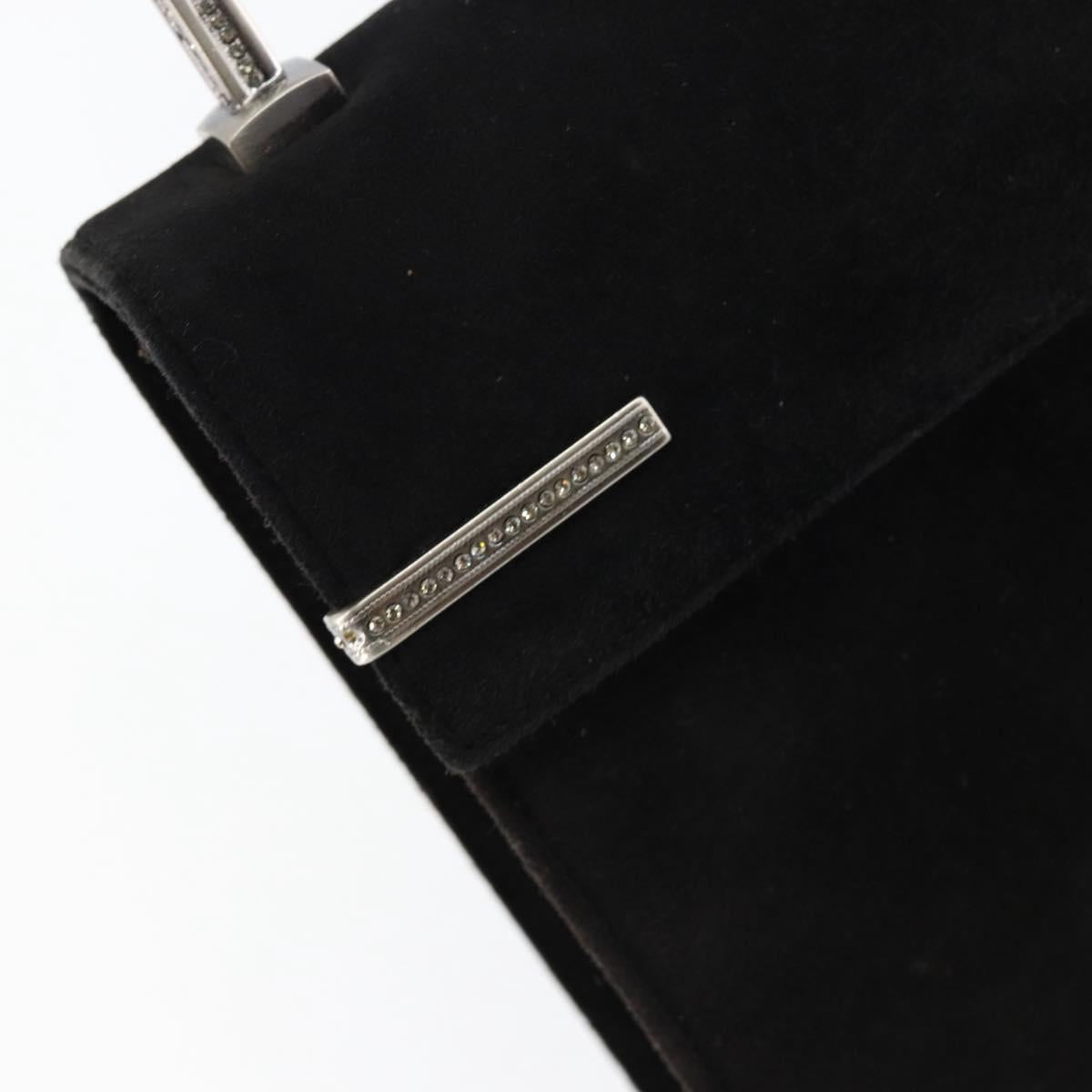 Salvatore Ferragamo Hand Bag Suede Black Silver Auth BA7548