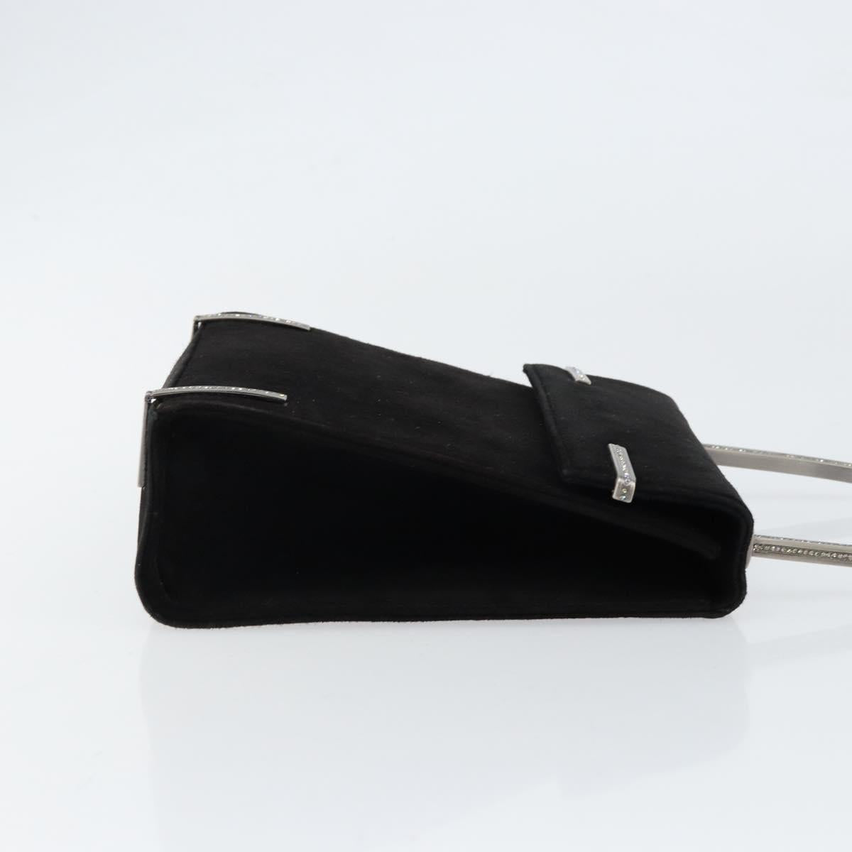 Salvatore Ferragamo Hand Bag Suede Black Silver Auth BA7548