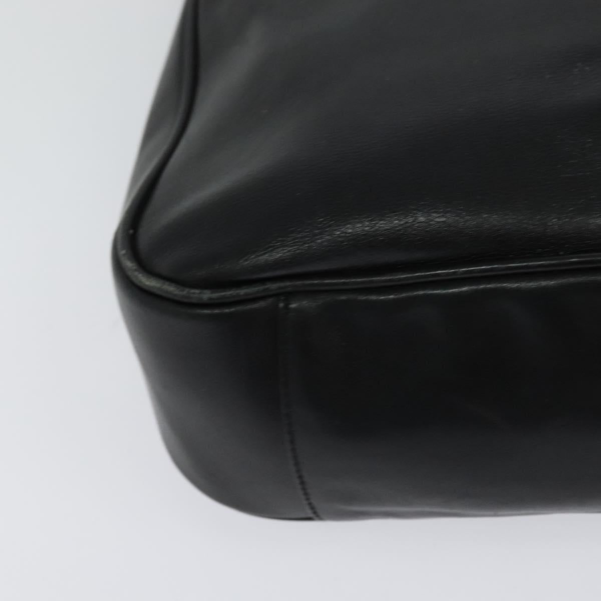 GUCCI Bamboo Hand Bag Leather 2way Black Gold 001 3444 1638 Auth BA755