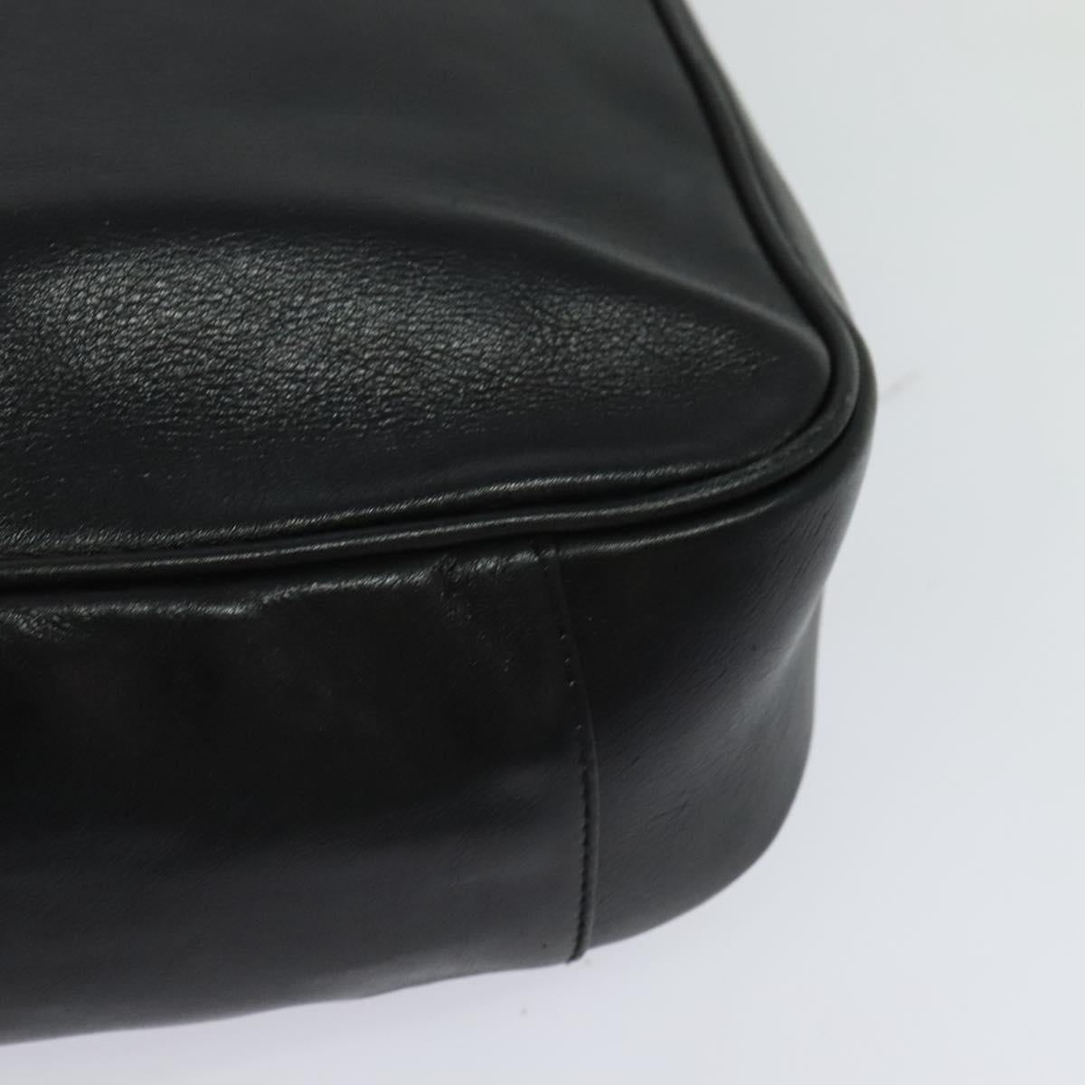 GUCCI Bamboo Hand Bag Leather 2way Black Gold 001 3444 1638 Auth BA755
