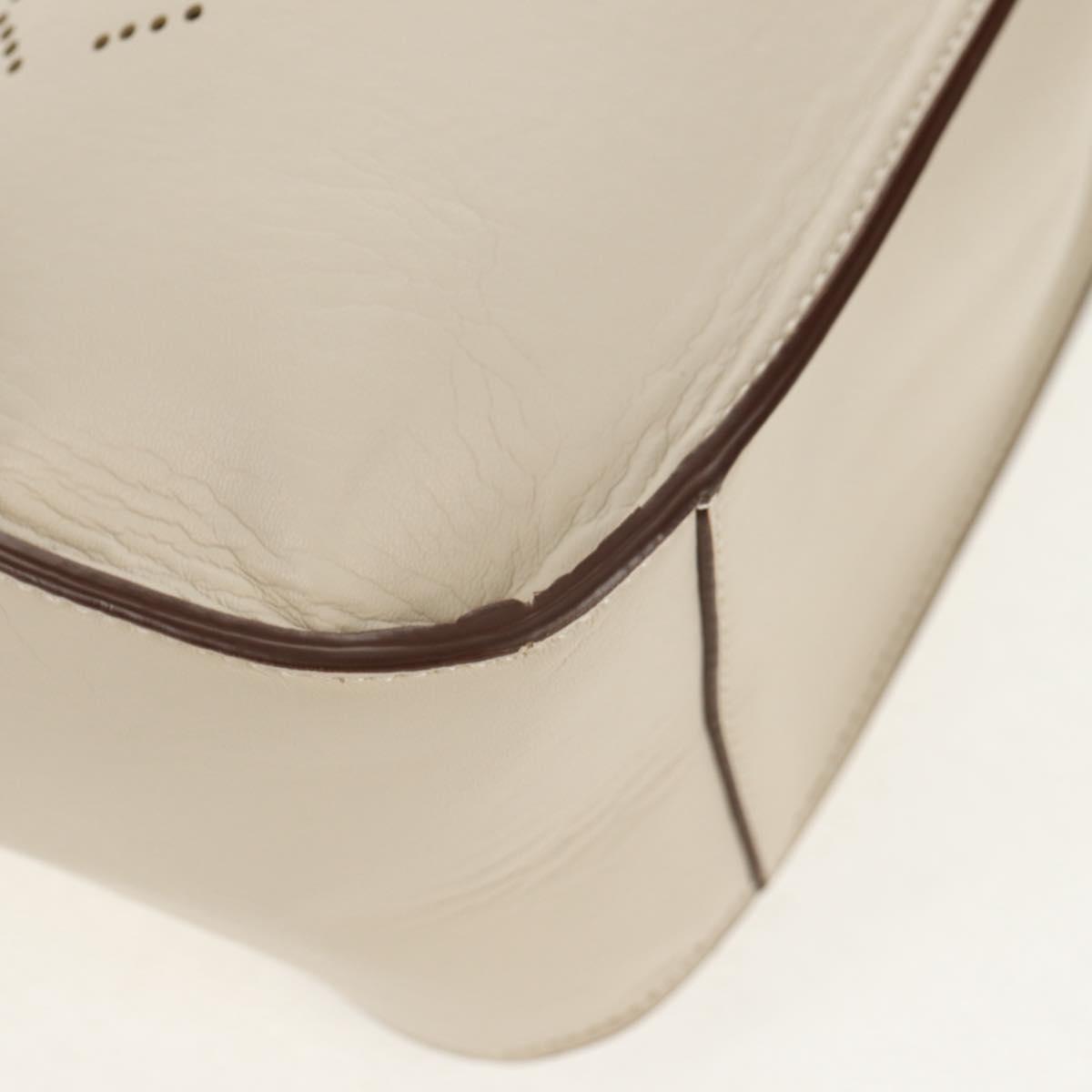 Stella MacCartney Shoulder Bag Leather Beige gold Auth BA7552