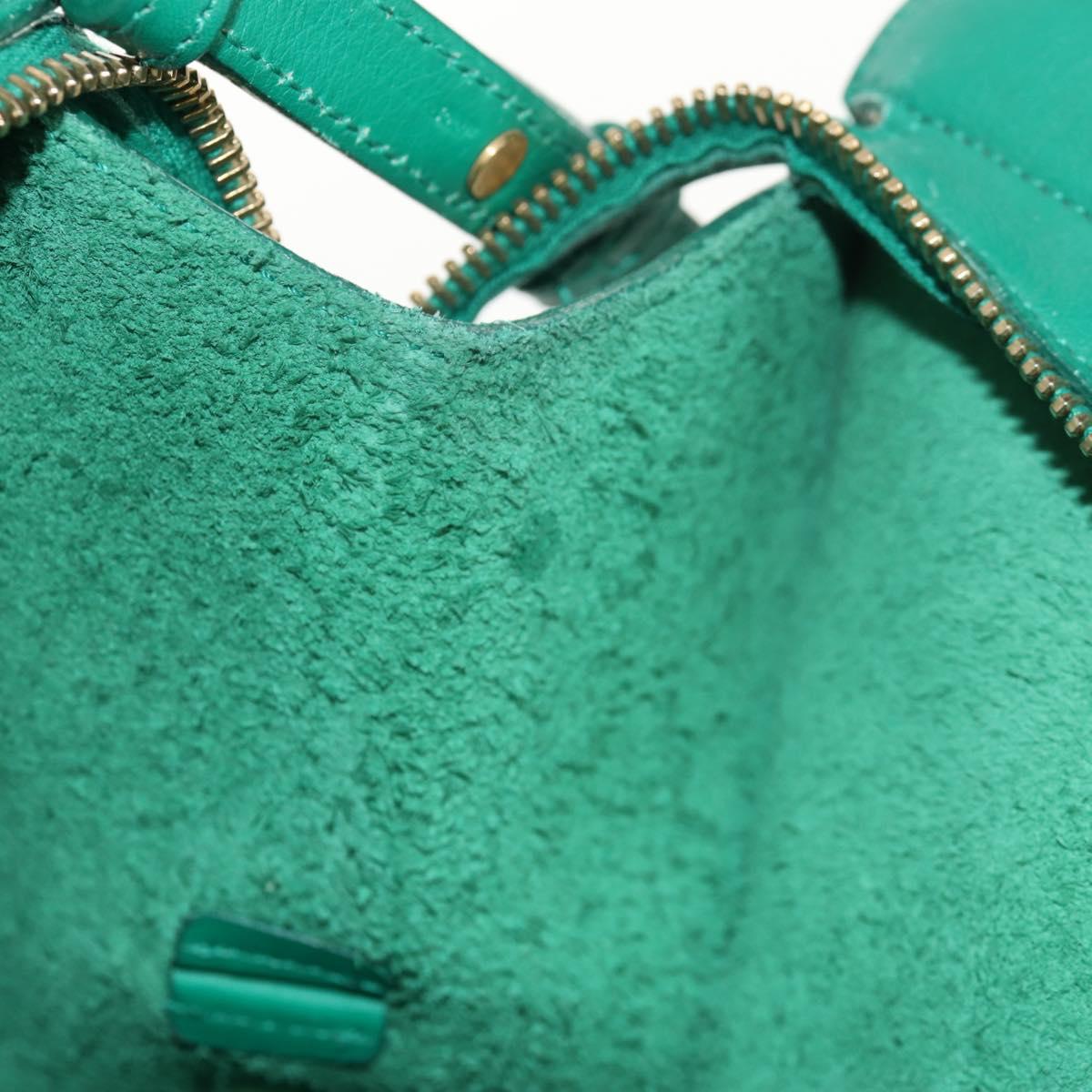 SAINT LAURENT Y Line Petit Kabas Bag Leather Green Gold 311210 Auth BA7553