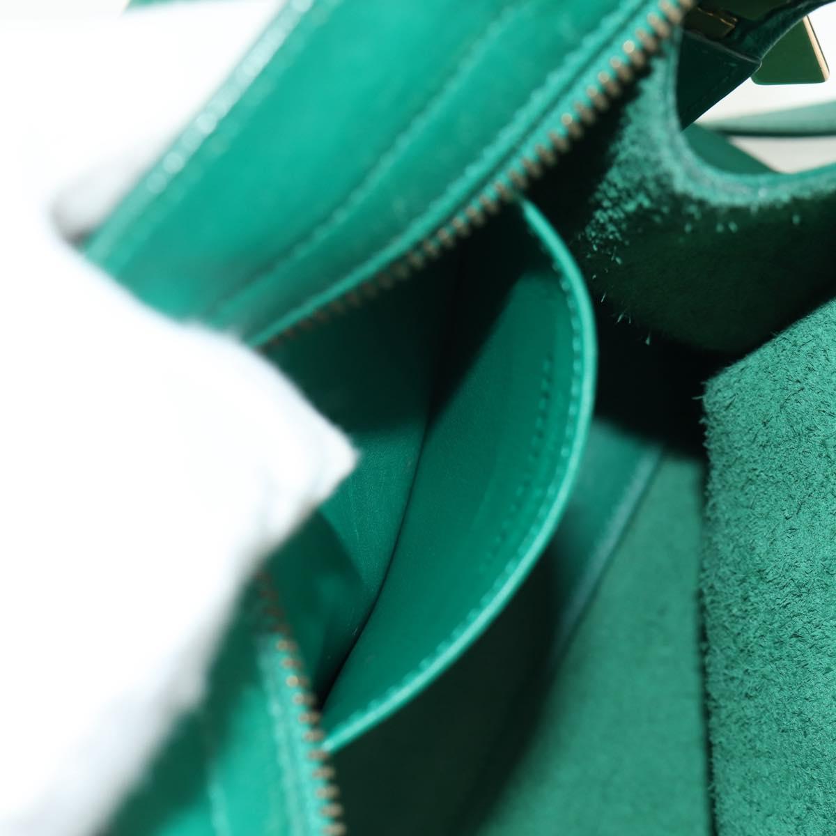 SAINT LAURENT Y Line Petit Kabas Bag Leather Green Gold 311210 Auth BA7553