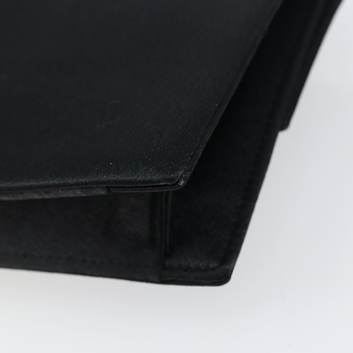 SAINT LAURENT Clutch Bag Satin Black Auth BA7554