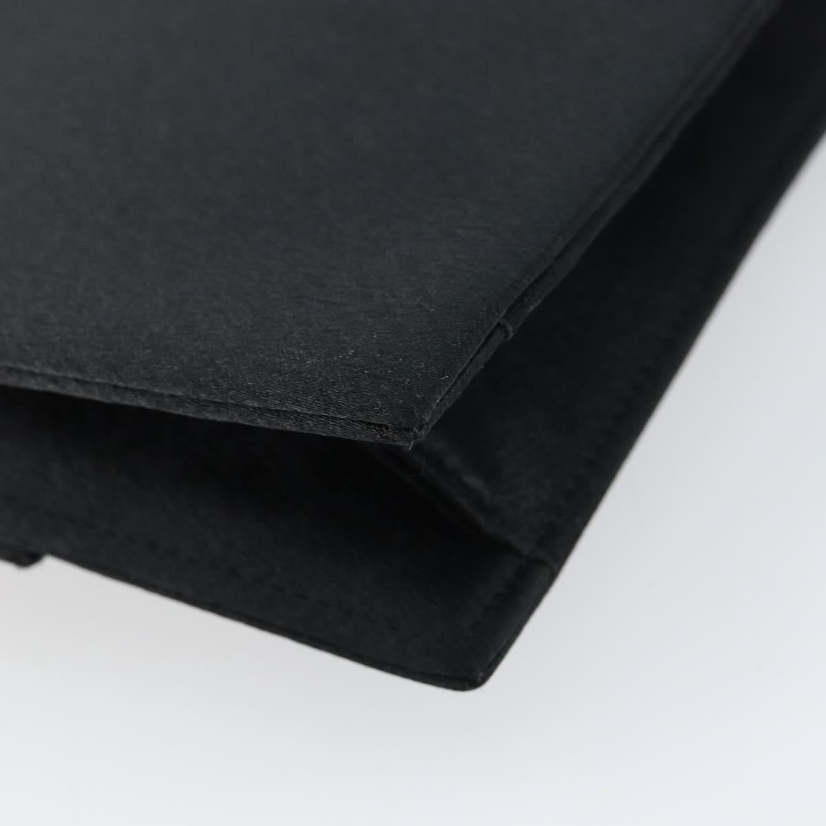 SAINT LAURENT Clutch Bag Satin Black Auth BA7554