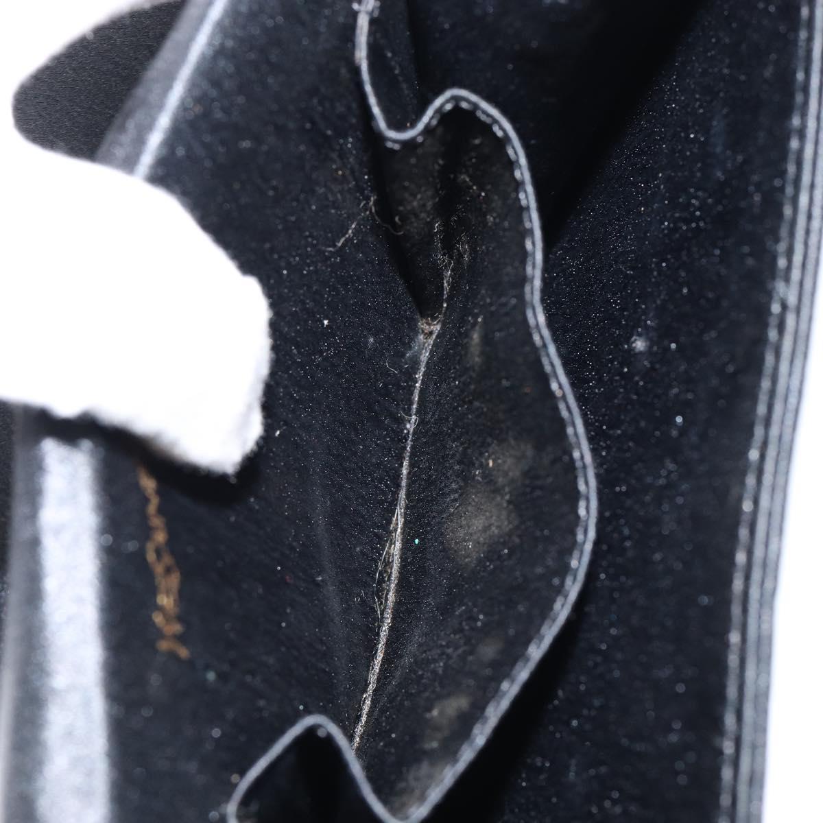 SAINT LAURENT Clutch Bag Satin Black Auth BA7554