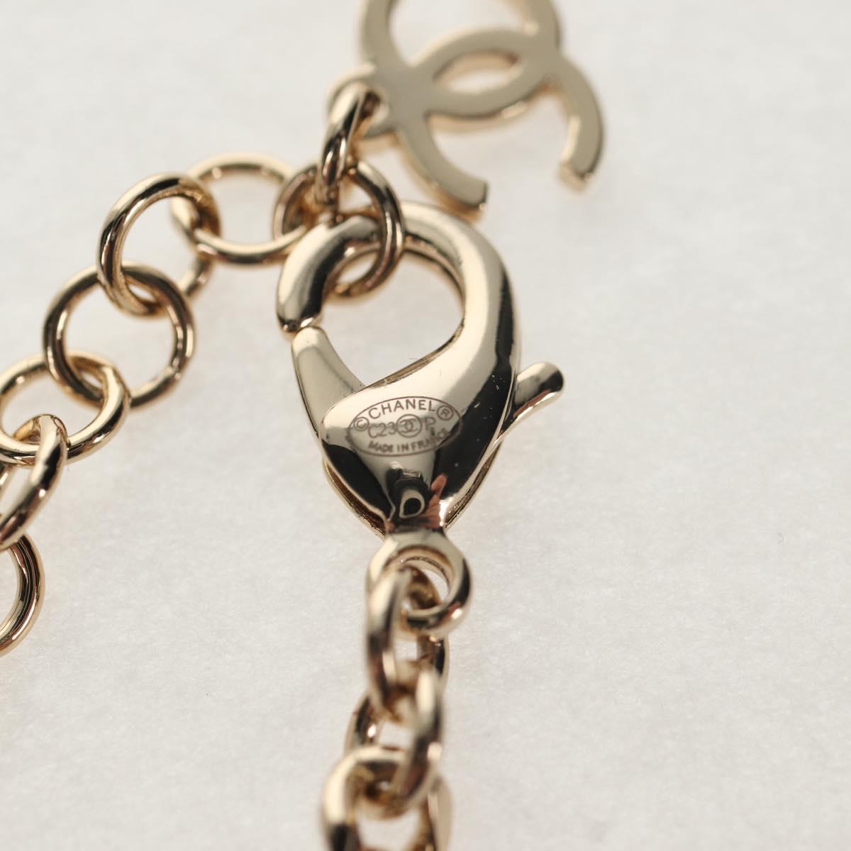 CHANEL Heart Necklace metal Silver CC Auth BA7561SAM